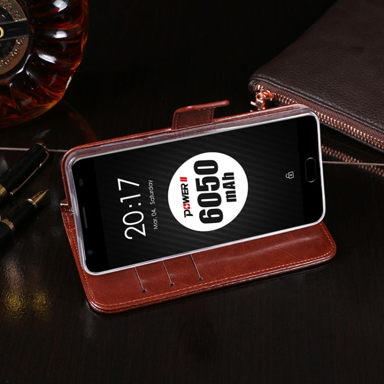 For Ulefone Power 2 idewei Crazy Horse Texture Horizontal Flip Leather Case with Holder & Card Slots & Wallet