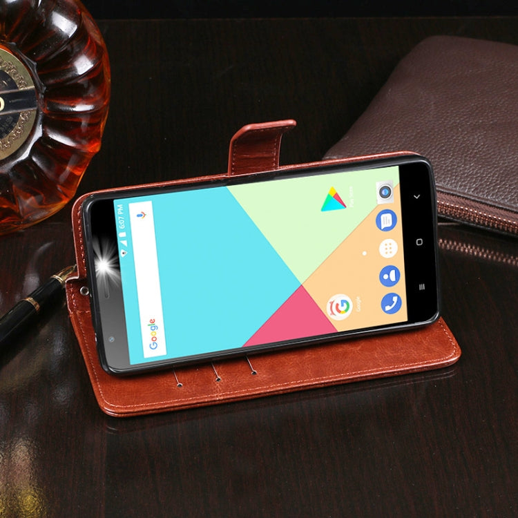 For Ulefone S7 idewei Crazy Horse Texture Horizontal Flip Leather Case with Holder & Card Slots & Wallet