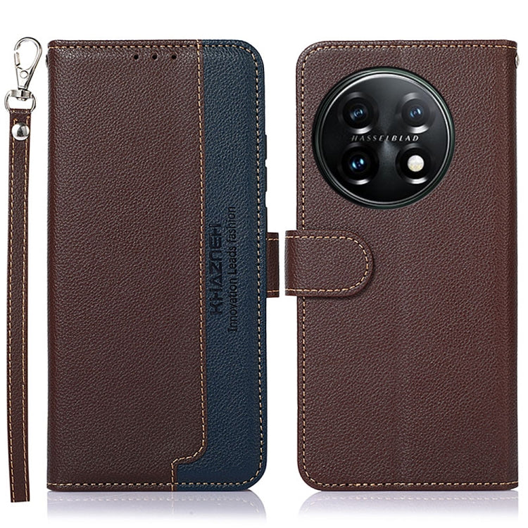 For OnePlus 11 KHAZNEH Litchi Texture Leather RFID Phone Case