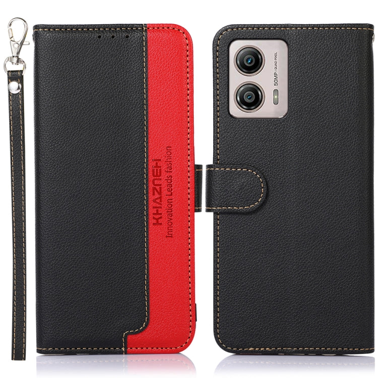 For Motorola Moto G53 5G KHAZNEH Litchi Texture Leather RFID Phone Case