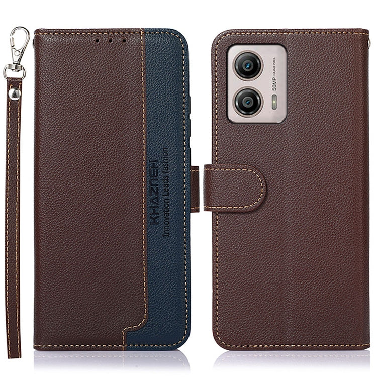 For Motorola Moto G53 5G KHAZNEH Litchi Texture Leather RFID Phone Case