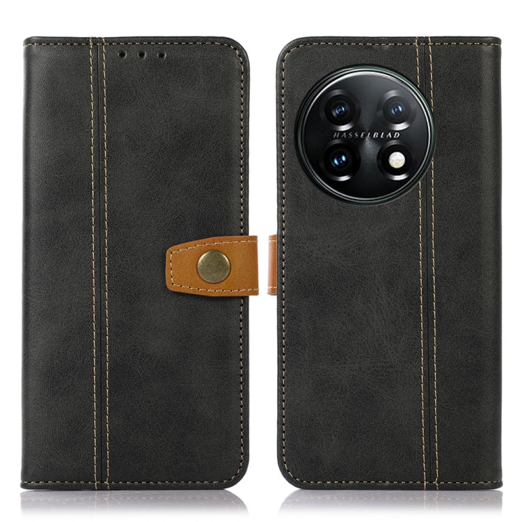 For OnePlus 11 5G Stitching Thread Calf Texture Leather Phone Case