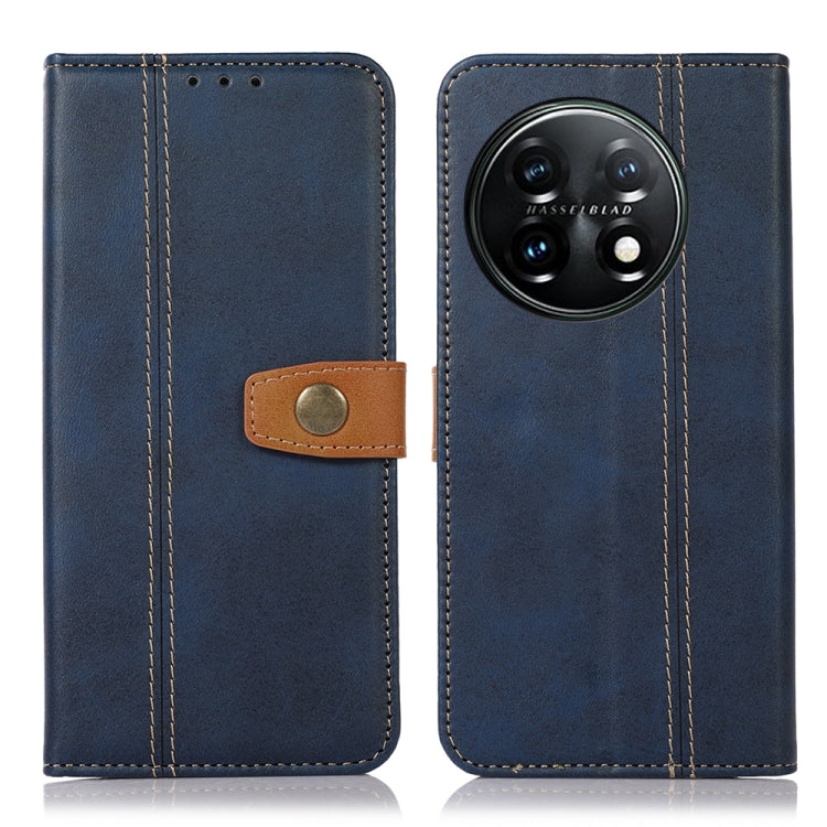 For OnePlus 11 5G Stitching Thread Calf Texture Leather Phone Case