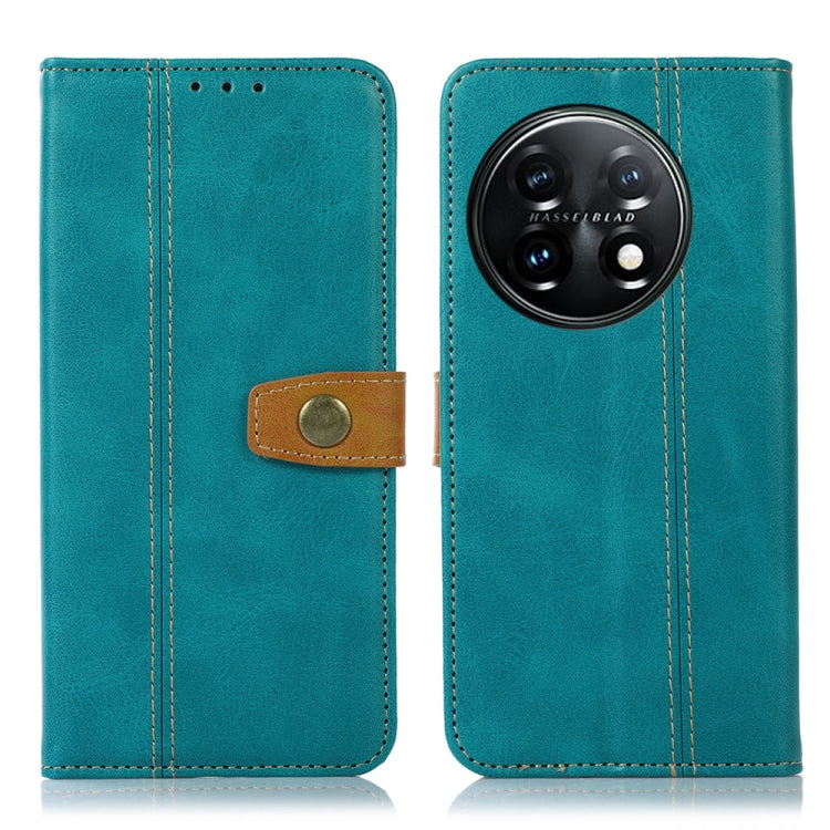 For OnePlus 11 5G Stitching Thread Calf Texture Leather Phone Case