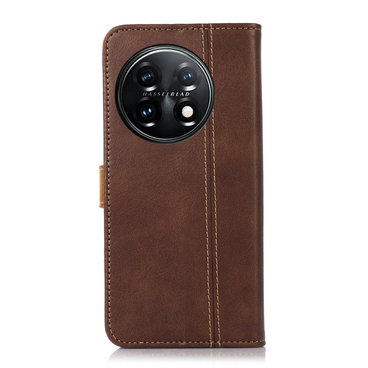 For OnePlus 11 5G Stitching Thread Calf Texture Leather Phone Case