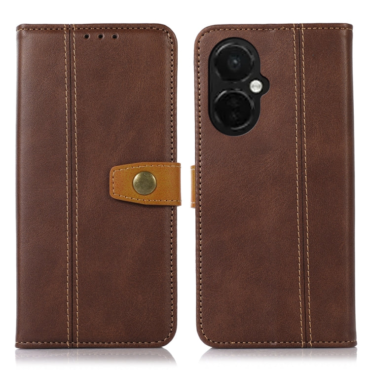 For OnePlus Nord CE 3 5G Stitching Thread Calf Texture Leather Phone Case