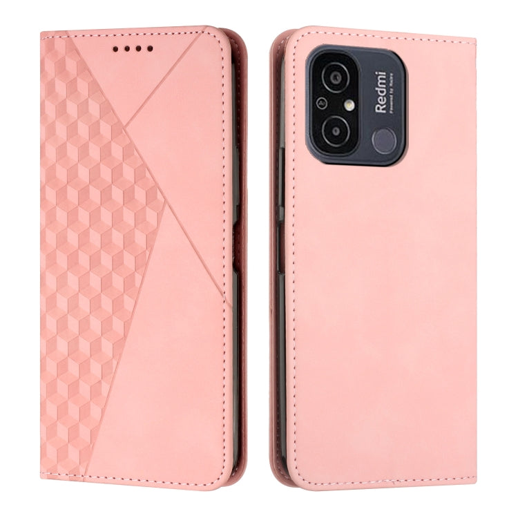For Xiaomi Redmi 11A 4G Diamond Pattern Skin Feel Magnetic Leather Phone Case