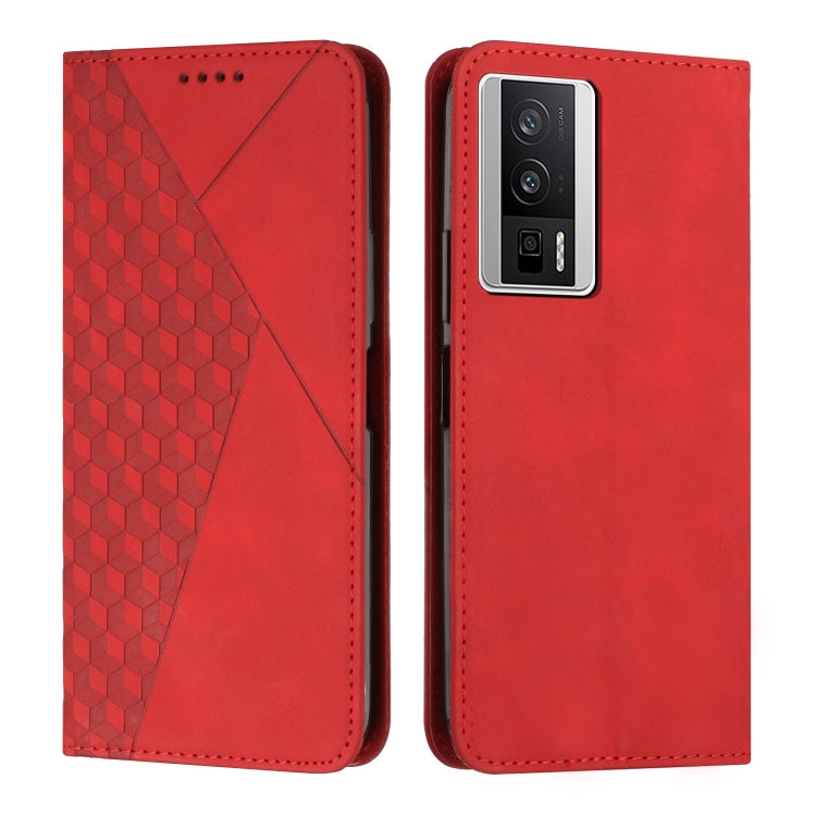 For Xiaomi Redmi K60 / K60 Pro Diamond Pattern Skin Feel Magnetic Leather Phone Case