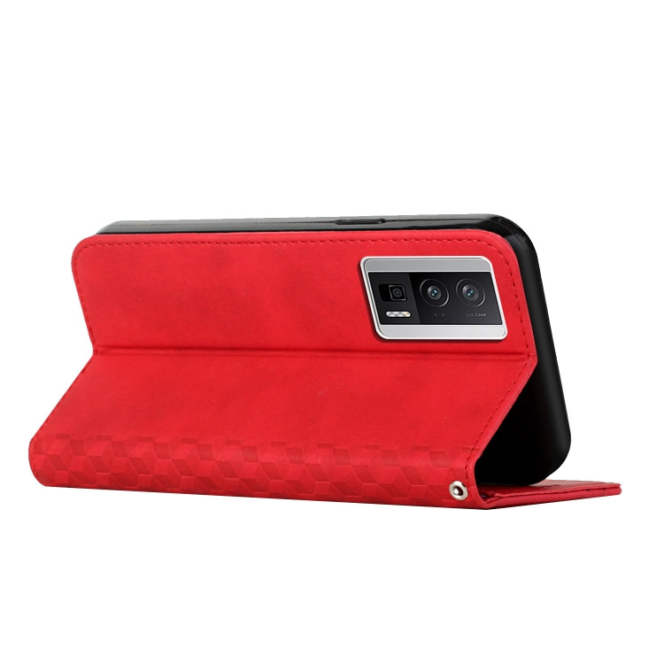 For Xiaomi Redmi K60 / K60 Pro Diamond Pattern Skin Feel Magnetic Leather Phone Case