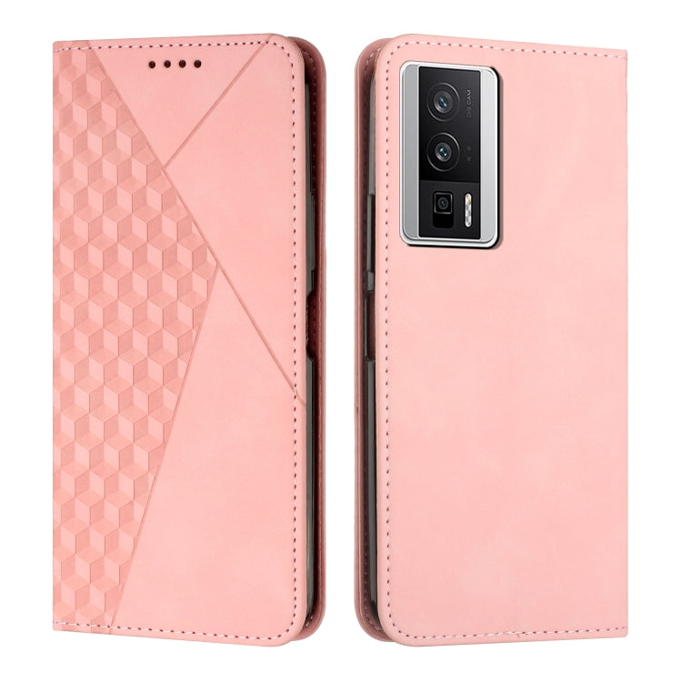 For Xiaomi Redmi K60 / K60 Pro Diamond Pattern Skin Feel Magnetic Leather Phone Case