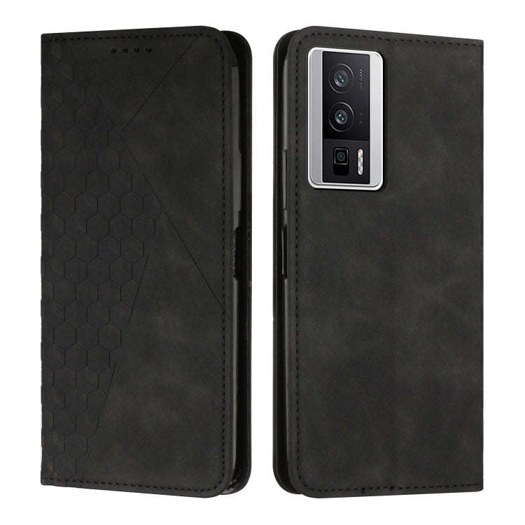 For Xiaomi Redmi K60 / K60 Pro Diamond Pattern Skin Feel Magnetic Leather Phone Case