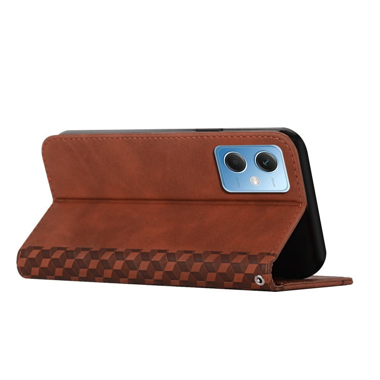 For Xiaomi Redmi Note 12 Global / Poco X5 5G Diamond Pattern Skin Feel Magnetic Leather Phone Case