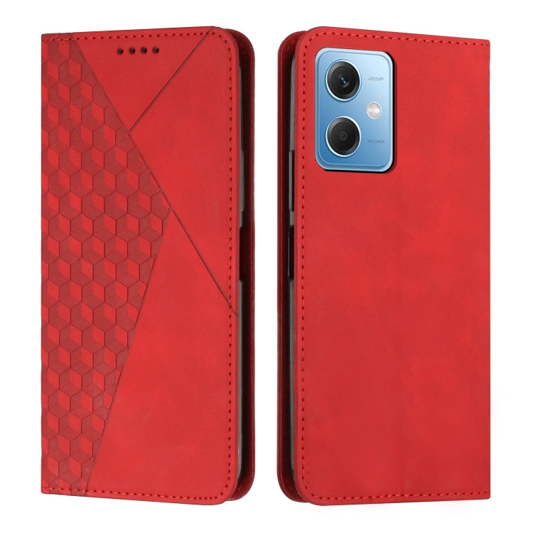 For Xiaomi Redmi Note 12 Global / Poco X5 5G Diamond Pattern Skin Feel Magnetic Leather Phone Case