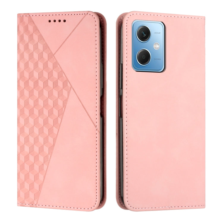 For Xiaomi Redmi Note 12 Global / Poco X5 5G Diamond Pattern Skin Feel Magnetic Leather Phone Case