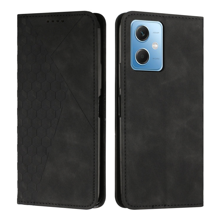 For Xiaomi Redmi Note 12 Global / Poco X5 5G Diamond Pattern Skin Feel Magnetic Leather Phone Case