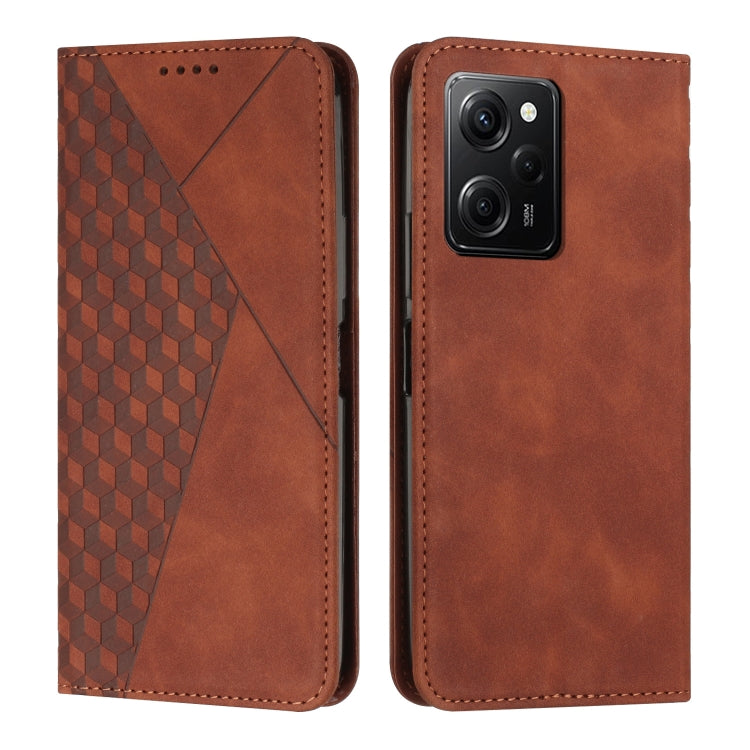 For Xiaomi Redmi Note 12 Pro Speed / Poco X5 Pro 5G Diamond Pattern Skin Feel Magnetic Leather Phone Case