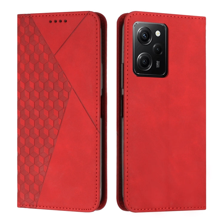 For Xiaomi Redmi Note 12 Pro Speed / Poco X5 Pro 5G Diamond Pattern Skin Feel Magnetic Leather Phone Case