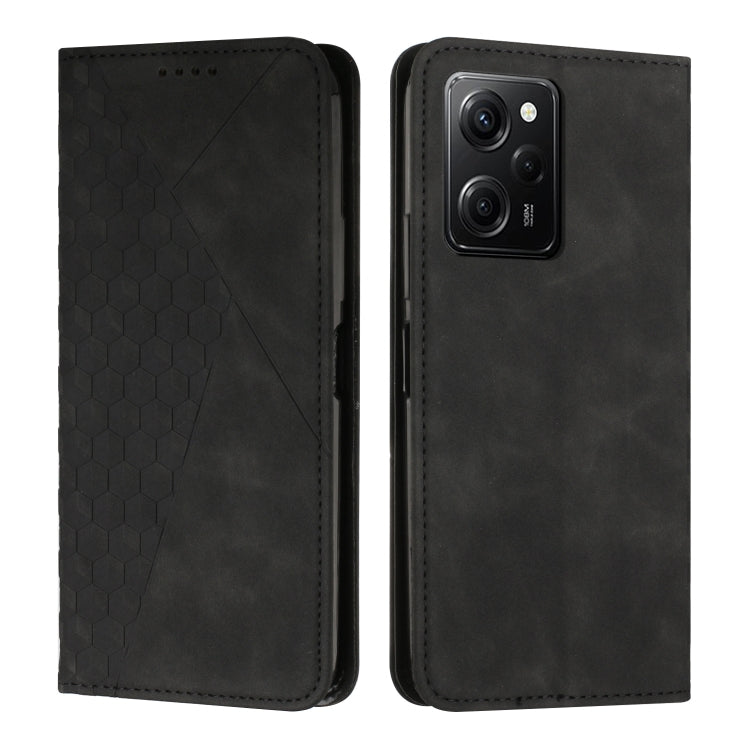 For Xiaomi Redmi Note 12 Pro Speed / Poco X5 Pro 5G Diamond Pattern Skin Feel Magnetic Leather Phone Case