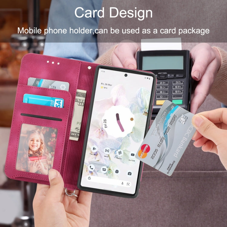 For Google Pixel 7A Skin-feel Flowers Embossed Wallet Leather Phone Case