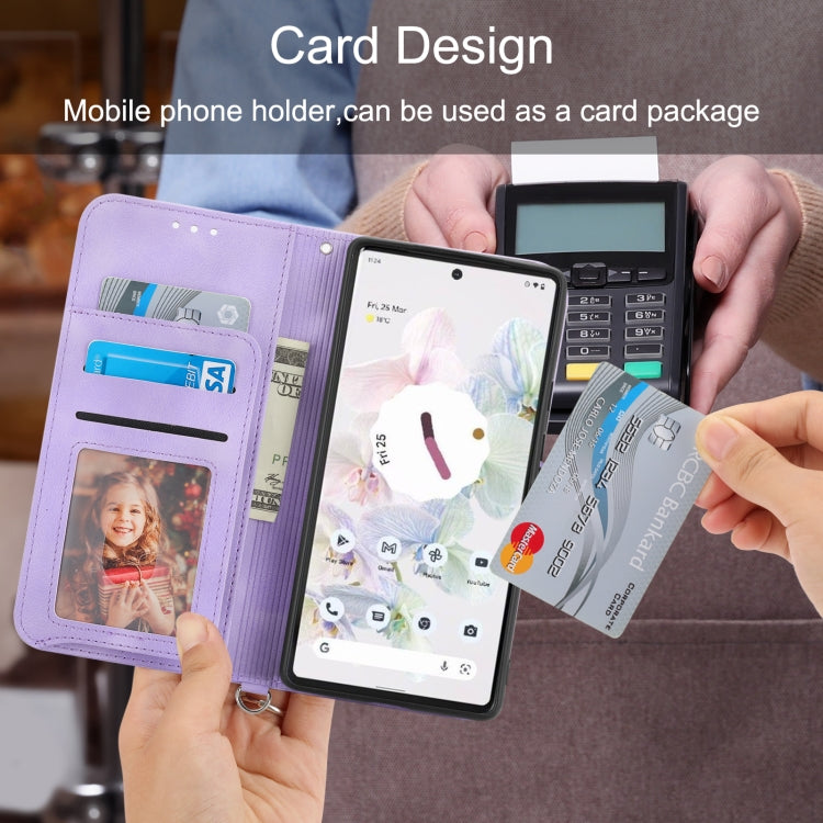 For Google Pixel 7A Skin-feel Flowers Embossed Wallet Leather Phone Case