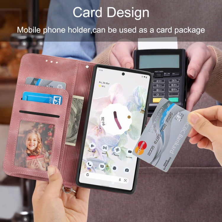 For Google Pixel 7A Skin-feel Flowers Embossed Wallet Leather Phone Case