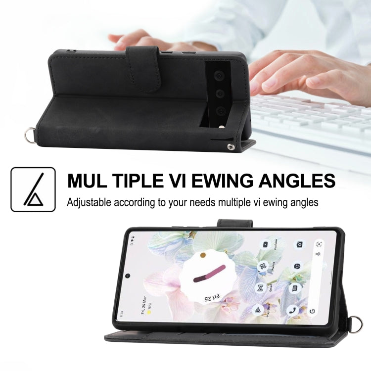 For Google Pixel 7A Skin-feel Flowers Embossed Wallet Leather Phone Case