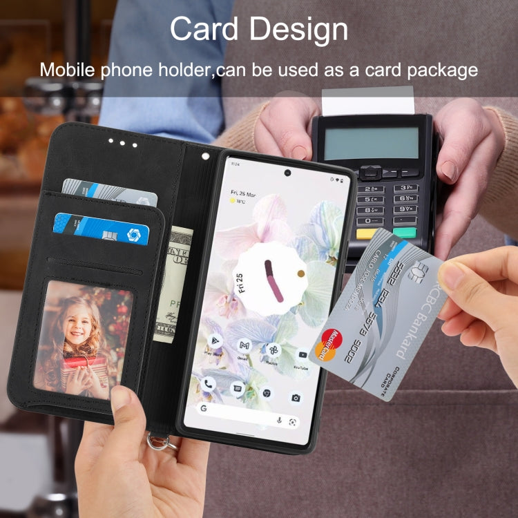 For Google Pixel 7A Skin-feel Flowers Embossed Wallet Leather Phone Case