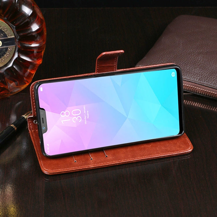 For OPPO Realme 2 idewei Crazy Horse Texture Horizontal Flip Leather Case with Holder & Card Slots & Wallet