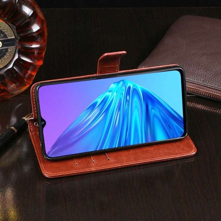 For OPPO Realme 5 / Realme 5s idewei Crazy Horse Texture Horizontal Flip Leather Case with Holder & Card Slots & Wallet