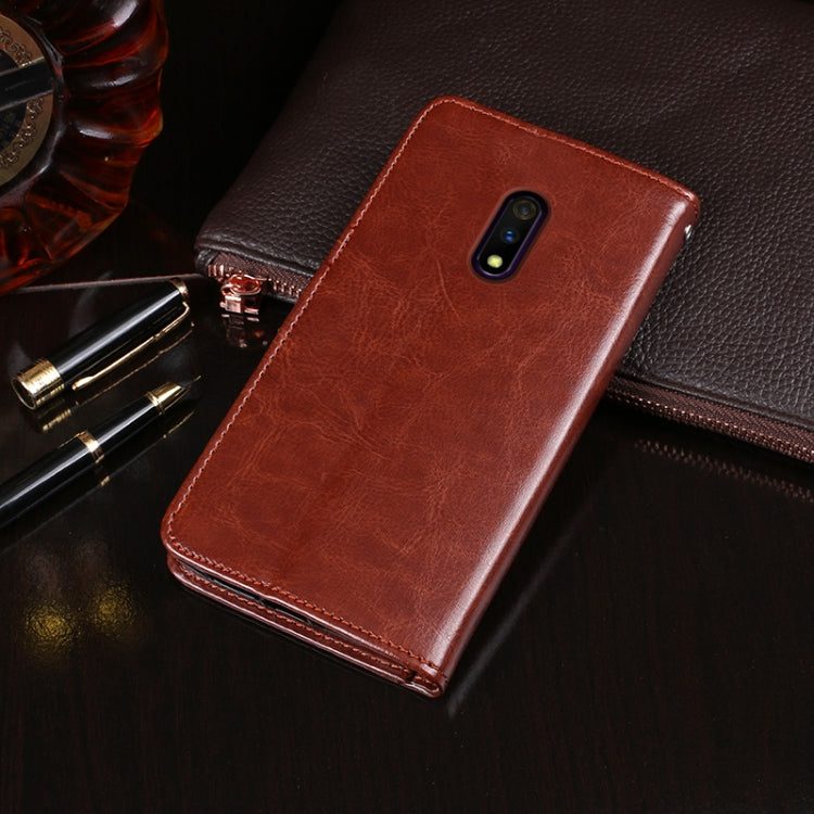 For OPPO Realme X idewei Crazy Horse Texture Horizontal Flip Leather Case with Holder & Card Slots & Wallet