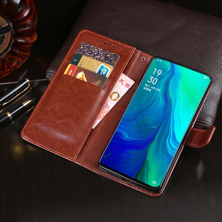 For OPPO Reno idewei Crazy Horse Texture Horizontal Flip Leather Case with Holder & Card Slots & Wallet