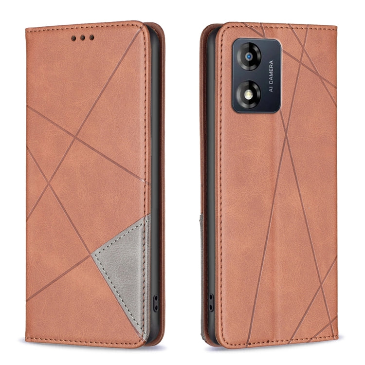 For Motorola Moto E13 4G Prismatic Invisible Magnetic Leather Phone Case