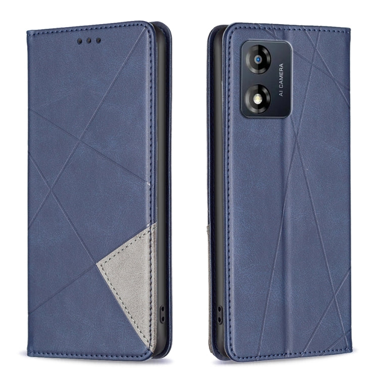 For Motorola Moto E13 4G Prismatic Invisible Magnetic Leather Phone Case