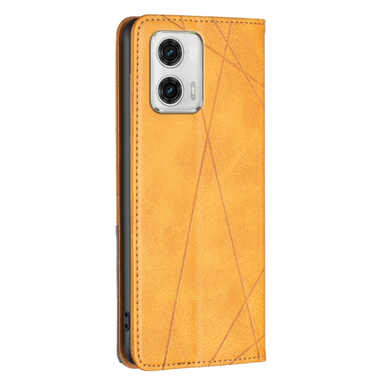 For Motorola Moto G73 5G Prismatic Invisible Magnetic Leather Phone Case