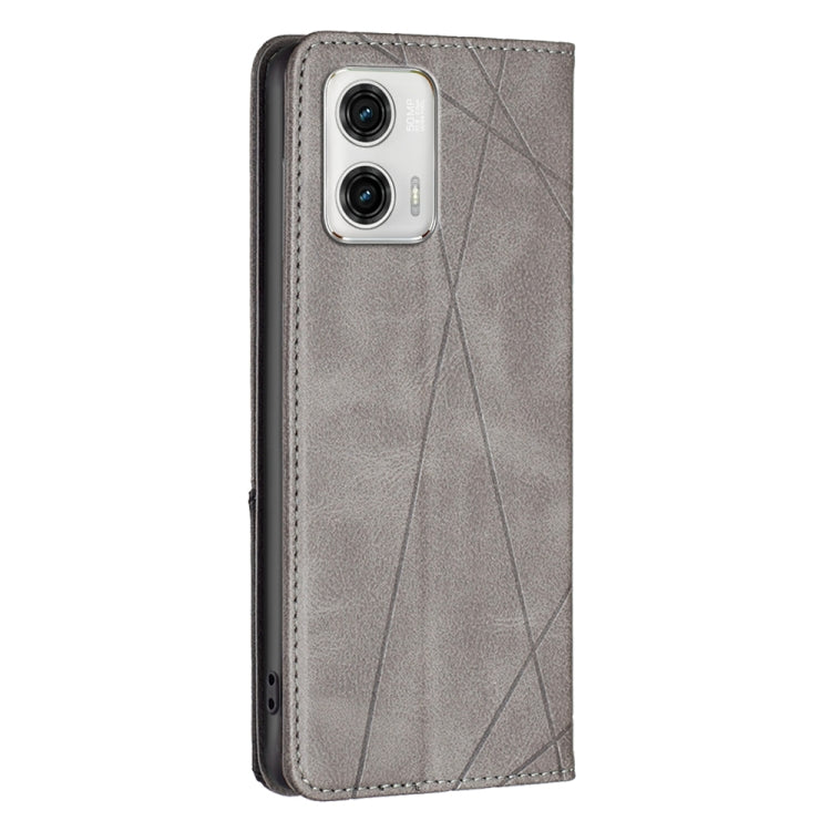 For Motorola Moto G73 5G Prismatic Invisible Magnetic Leather Phone Case