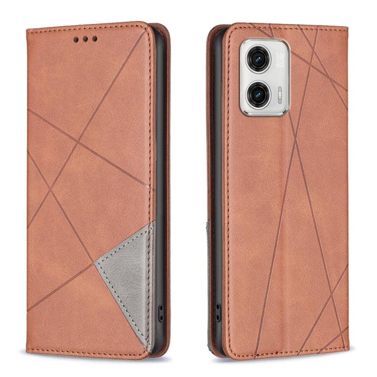 For Motorola Moto G73 5G Prismatic Invisible Magnetic Leather Phone Case