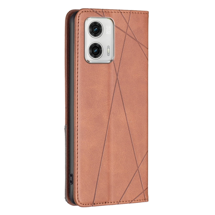 For Motorola Moto G73 5G Prismatic Invisible Magnetic Leather Phone Case