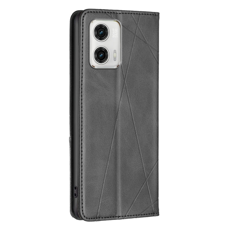 For Motorola Moto G73 5G Prismatic Invisible Magnetic Leather Phone Case