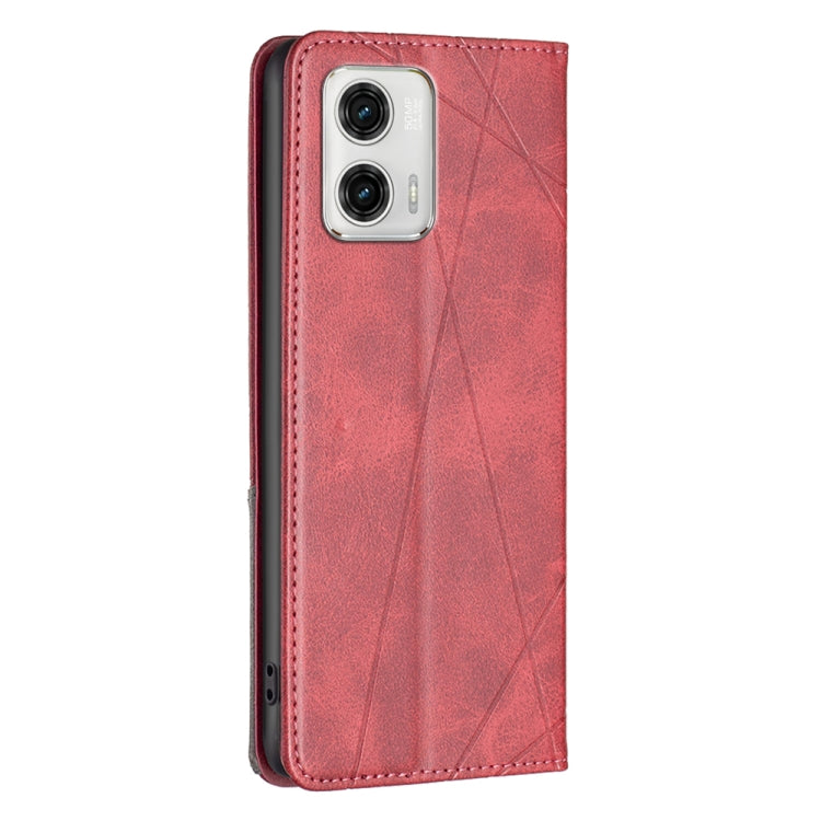 For Motorola Moto G73 5G Prismatic Invisible Magnetic Leather Phone Case