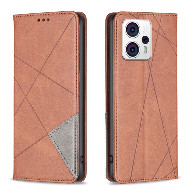 For Motorola Moto G13 4G/G23 4G/G53 5G Prismatic Invisible Magnetic Leather Phone Case