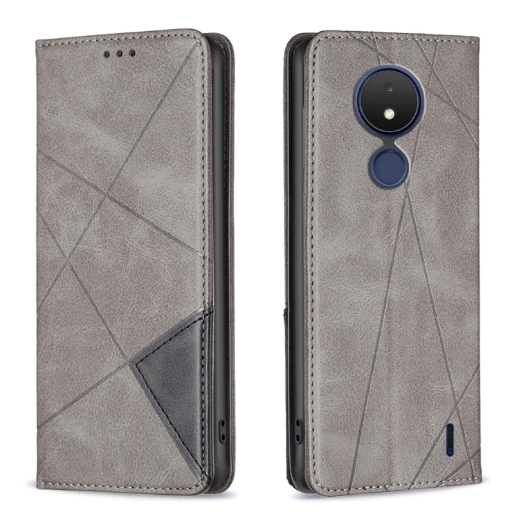 For Nokia C21 Prismatic Invisible Magnetic Leather Phone Case