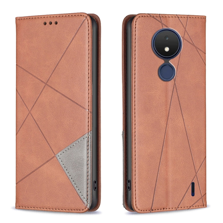 For Nokia C21 Prismatic Invisible Magnetic Leather Phone Case