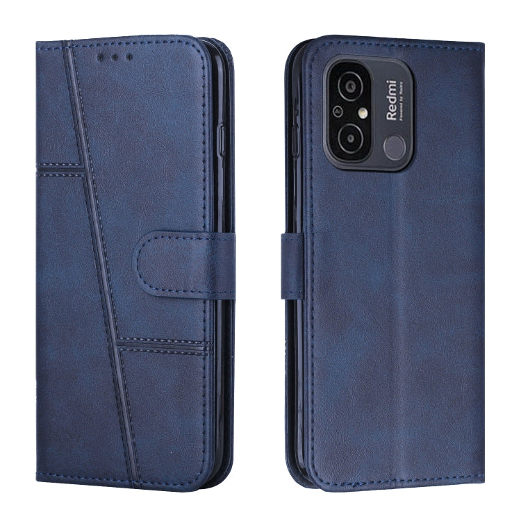 For Xiaomi Redmi 11A 4G Stitching Calf Texture Buckle Leather Phone Case