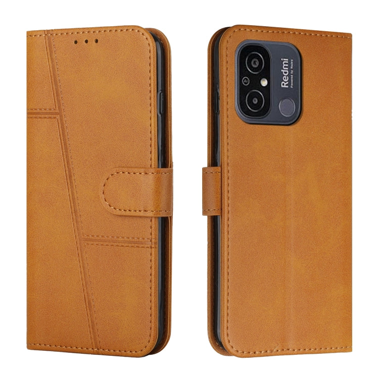 For Xiaomi Redmi 11A 4G Stitching Calf Texture Buckle Leather Phone Case