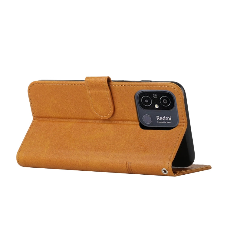 For Xiaomi Redmi 11A 4G Stitching Calf Texture Buckle Leather Phone Case