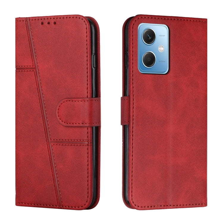 For Xiaomi Redmi Note 12 Global / Poco X5 5G Stitching Calf Texture Buckle Leather Phone Case