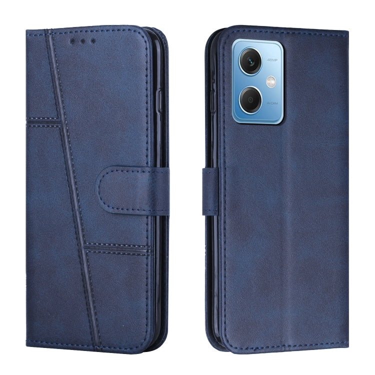For Xiaomi Redmi Note 12 Global / Poco X5 5G Stitching Calf Texture Buckle Leather Phone Case
