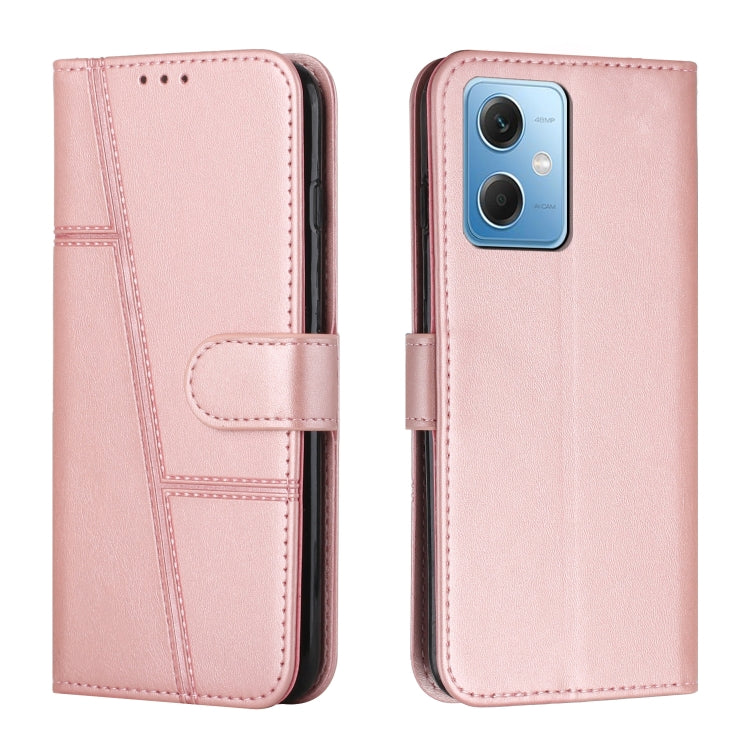 For Xiaomi Redmi Note 12 Global / Poco X5 5G Stitching Calf Texture Buckle Leather Phone Case
