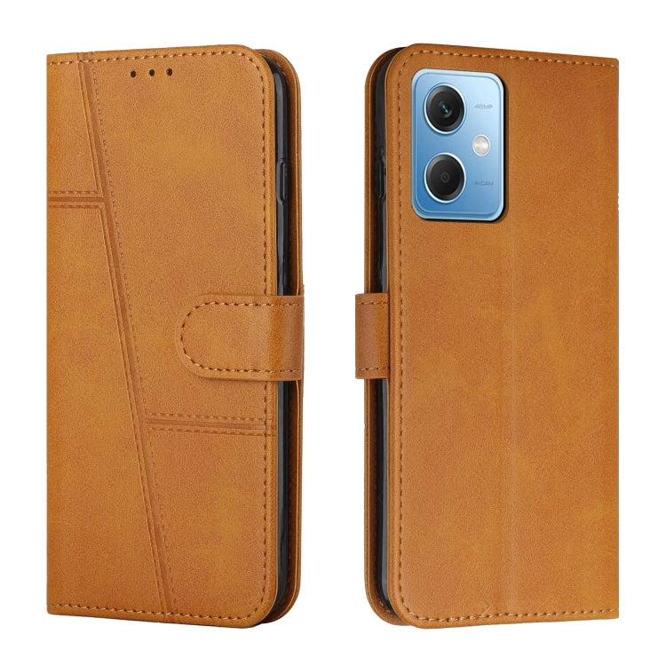 For Xiaomi Redmi Note 12 Global / Poco X5 5G Stitching Calf Texture Buckle Leather Phone Case