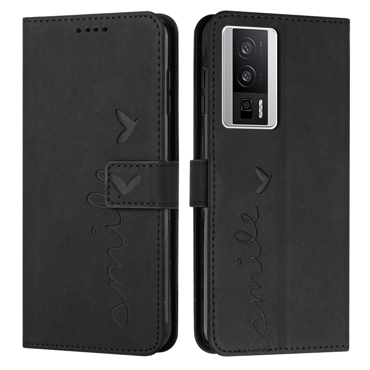 For Xiaomi Redmi K60 / K60 Pro Skin Feel Heart Pattern Leather Phone Case